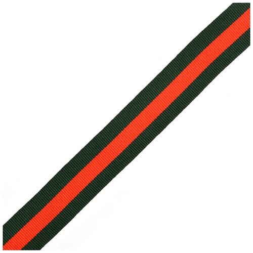 Тесьма тканая неэластичная "Рубчик. Лампас", цвет: черный, красный, 25 мм, 45,7 м
