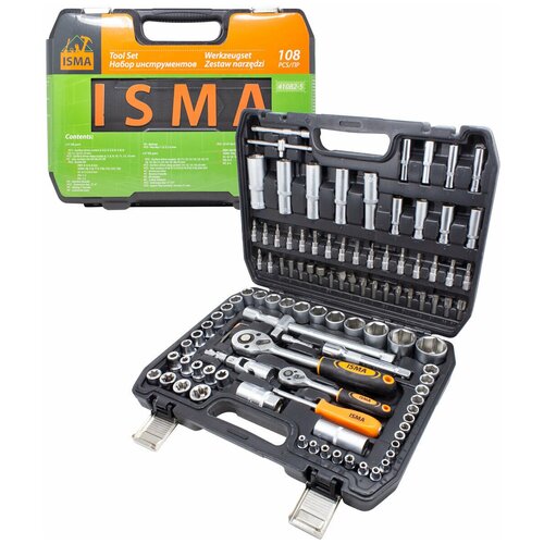 Набор инструментов 108пр. 1/4', 1/2'(6гр.) ISMA 41082-5