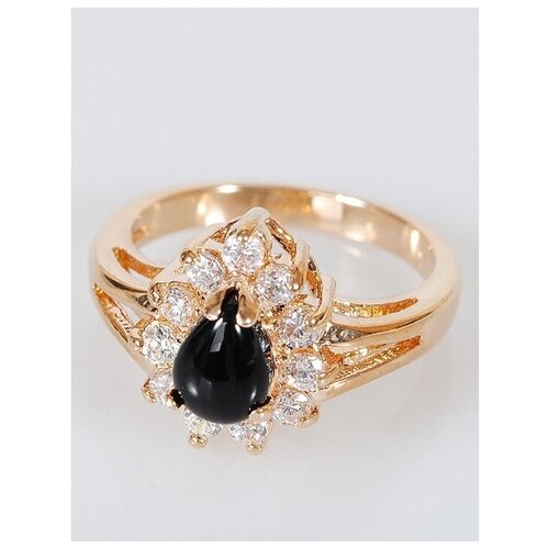 Кольцо помолвочное Lotus Jewelry, оникс, размер 16, черный