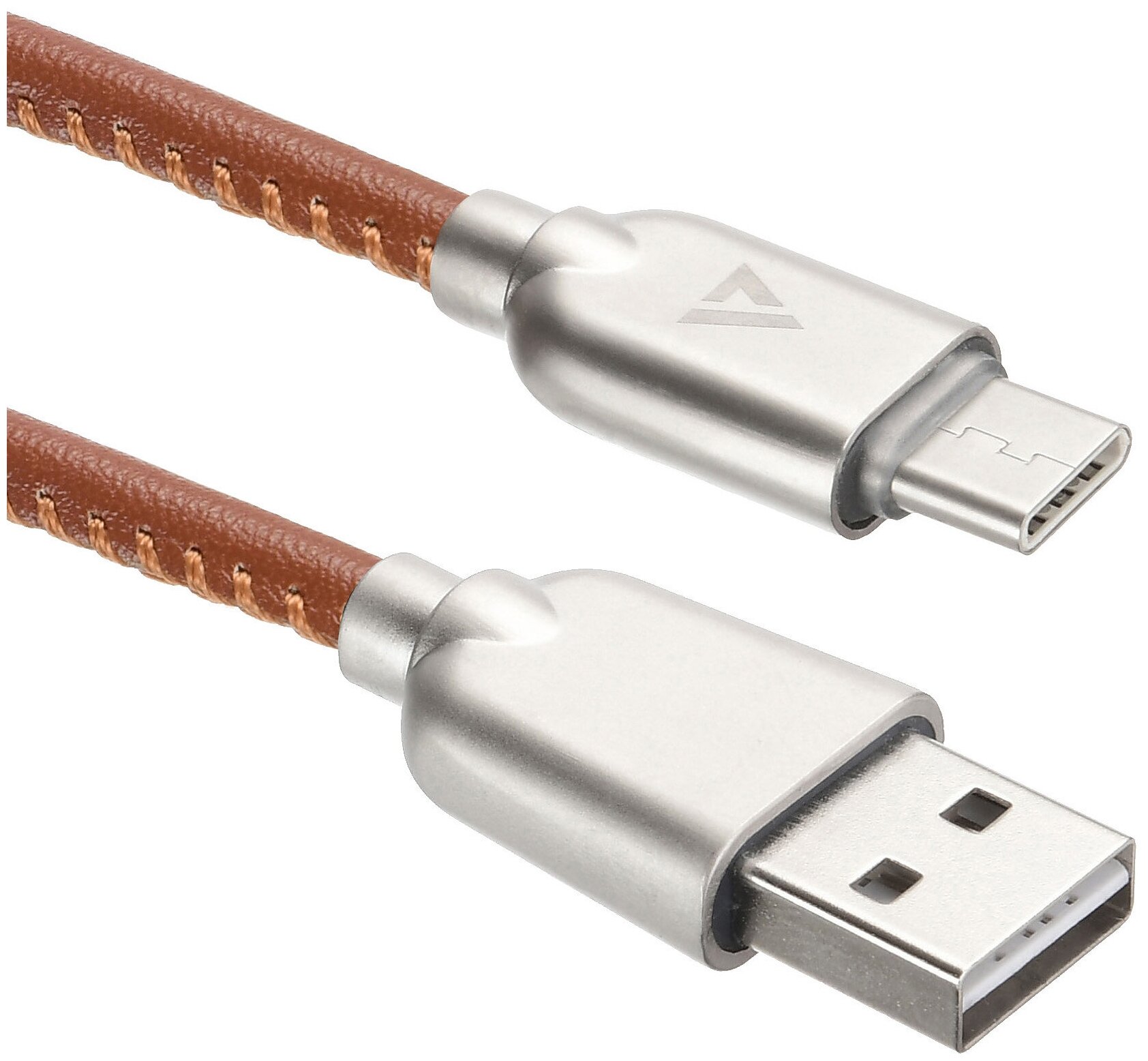 фото USB кабель ACD-Allure Type-C USB-A Кожа, 1м, коричневый (ACD-U926-C2N)