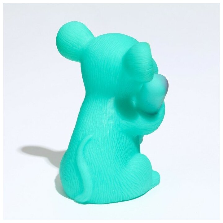 Игрушка для собак Пижон "Мышь", пищащая, 9 см, бирюзовая - фотография № 4