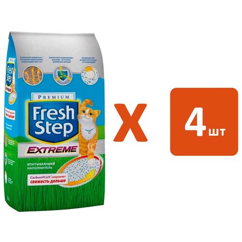 FRESH STEP CAT LITTER CLAY EXTREME – Фреш Степ наполнитель впитывающий для туалета кошек (6 л х 4 шт)