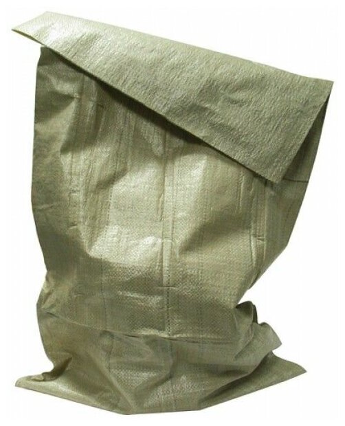 Мешки плетеные полипропиленовые зеленые 55x95 см, 70 л. / Мешки для строительного мусора - 10 шт