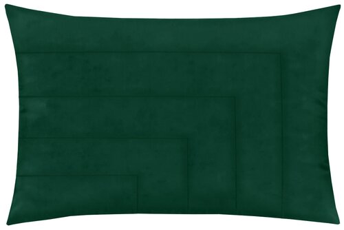 Наволочка - чехол для декоративной подушки на молнии Бархат АртДеко I Изумруд, 65 х 45 см, темно-зеленый