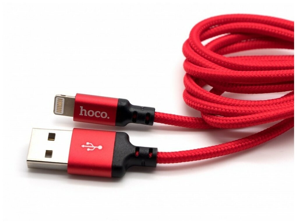 Кабель в тканевой оплетке USB - Lightning Hoco X14 Times Speed 2м черный