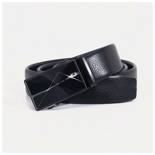 фото Ремень муж 06-01-03-03 боб, 3,5*0,3*120 см, автомат, пряжка т-металл, черный rusexpress