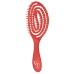 Массажная расческа для распутывания волос продувная красная Spin Brush Red Von-U - изображение