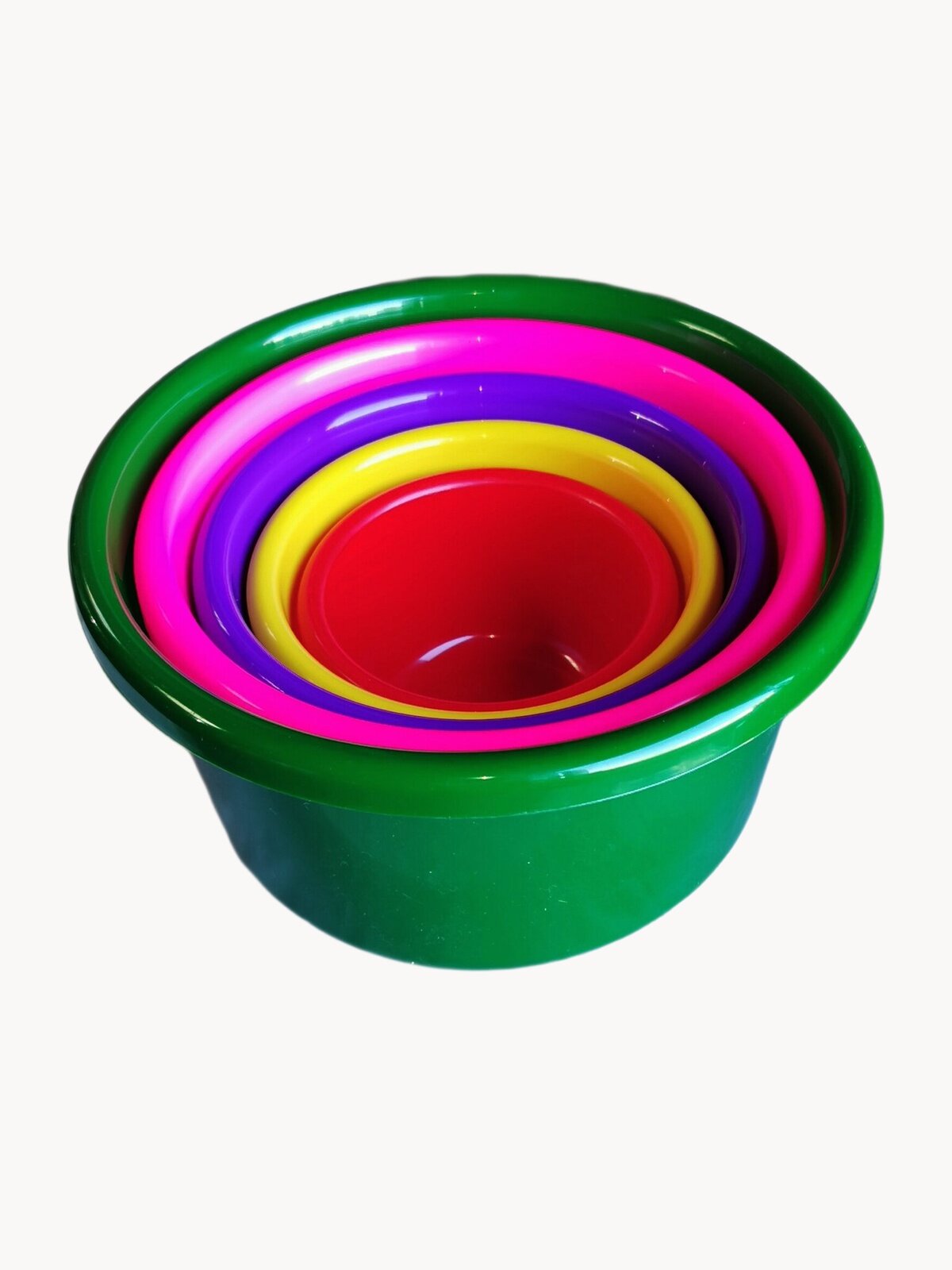 Набор из 5 прочных пластиковых тазов для пищевых продуктов, объем 6,5-0,8 литра