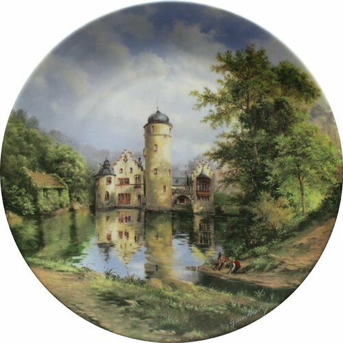 Мечтательный замок Меспельбрунн, винтажная декоративная настенная тарелка из коллекции Замки на воде