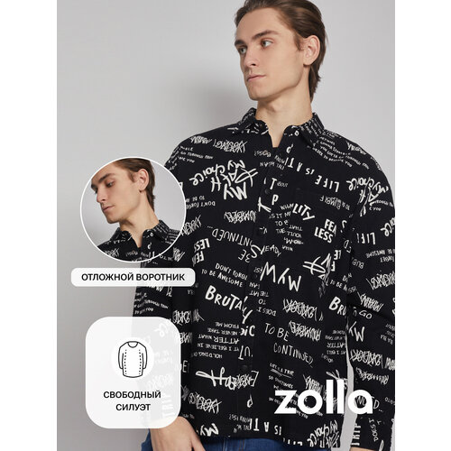 Куртка-рубашка Zolla, размер S INT, черный