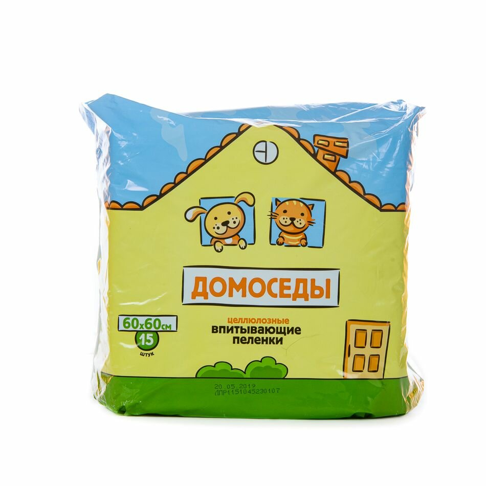 Домоседы Пеленки впитывающие для животных 60х60см  15