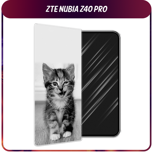 Силиконовый чехол на ZTE Nubia Z40 Pro / ЗТЕ Нубиа Z40 Про Подмигивающий котенок силиконовый чехол на zte nubia z40 pro зте нубиа z40 про окрас зебры черный прозрачный