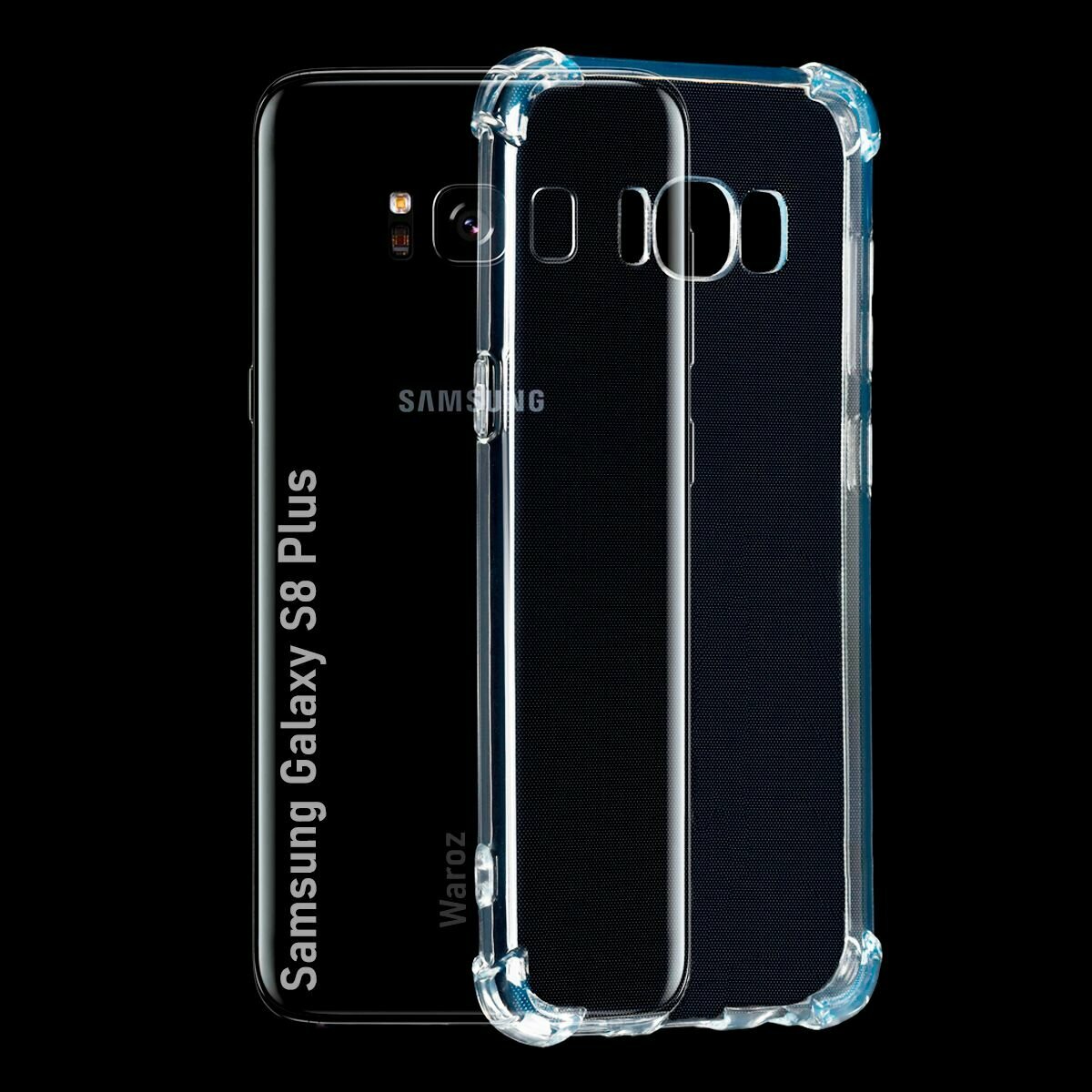фото Чехол для смартфона Samsung Galaxy S8 PLUS силиконовый противоударный с защитой камеры, бампер с усиленными углами для телефона Самсунг Галакси С8+ прозрачный