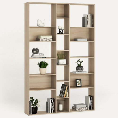 Изображение товара Стеллаж перегородка для зонирования комнаты 1841х252х2237 мм МагМебель №14 ясень шимо светлый