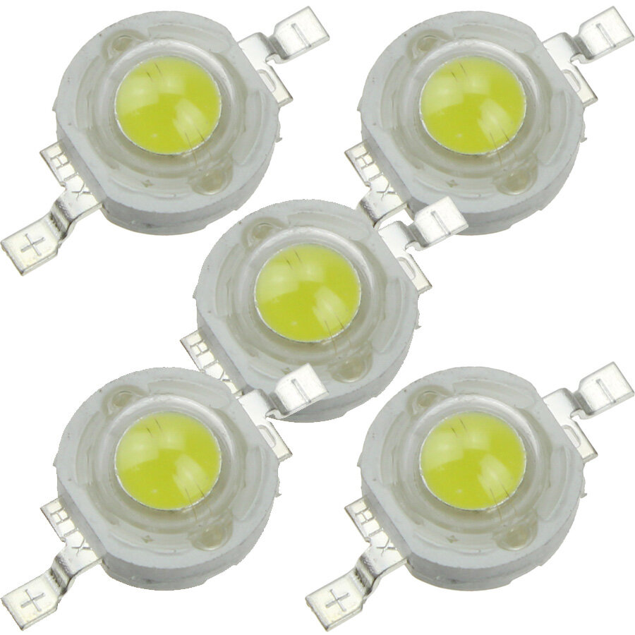 фото Светодиод 3W 260-280Lm, белый, холодный, 700mA, 6000-6500К упаковка 5 штук