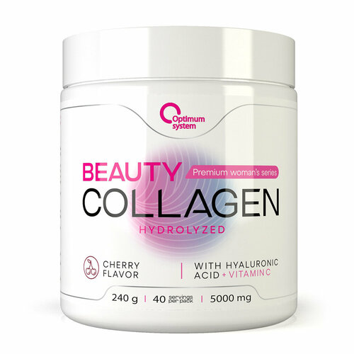 Optimum System Collagen Beauty Wellness, 240 г (Яблоко) jinskin коллаген с гиалуроновой кислотой и гранатом в стиках желе k beauty collagen pomegranate 20 гр х 10 шт