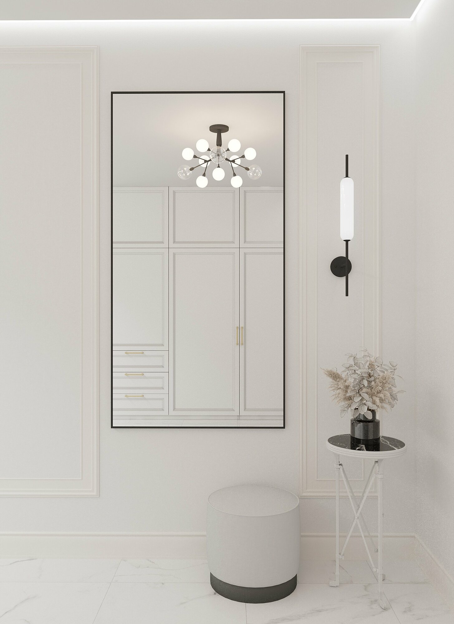 Зеркало настенное в полный рост в алюминиевой раме Market.House 170х80 см. Черное