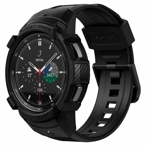 Чехол SPIGEN для Galaxy Watch 4 Classic (46mm) - Rugged Armor Pro - Черный - ACS03832 чехол spigen rugged armor apple watch 44 mm 45 mm черный