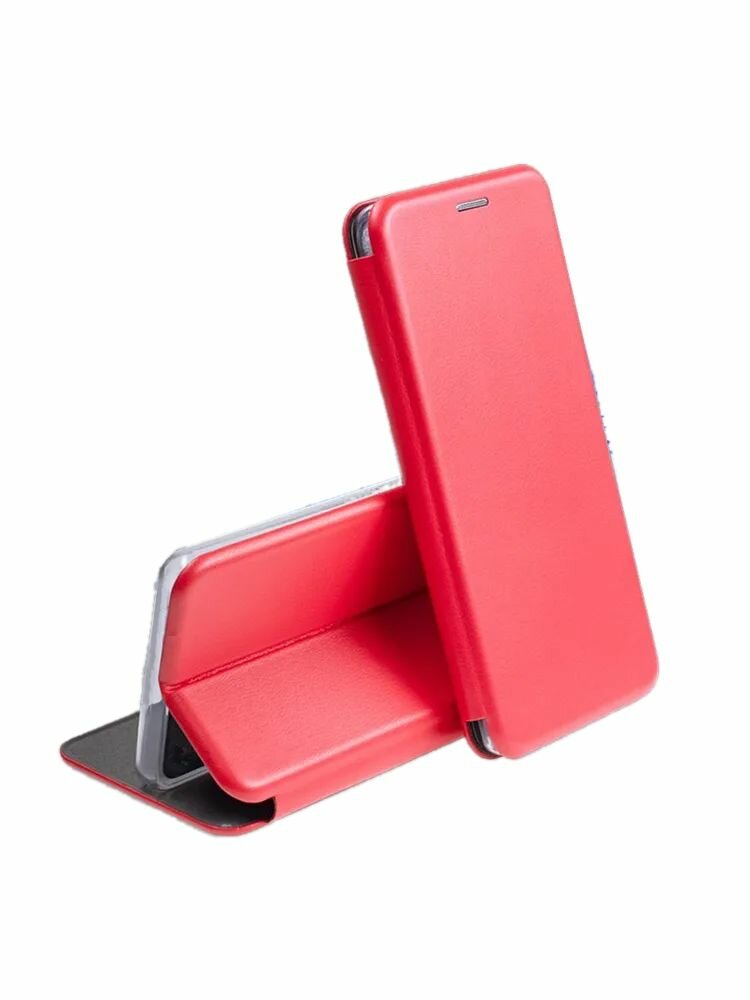 Чехол книжка для Samsung Galaxy A22S красный с магнитной застежкой с визитницей