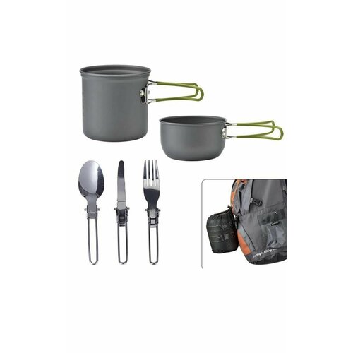 Набор туристической посуды, для кемпинга, рыбалки, пикника, костра, складной набор туристической посуды для кемпинга пикника al 207