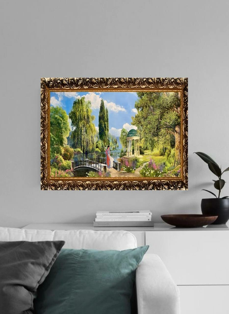 фото Картина в раме Интерьерная 50x70 "Райский сад"