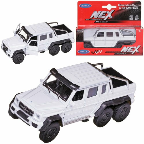 Машинка Welly 1:38 MERCEDES-BENZ G63 AMG 6X6 белая 43704W/белая maisto 1 18 1967 mercedes benz 280se preminer editionhighly detailed die cast precision model car model collection gift