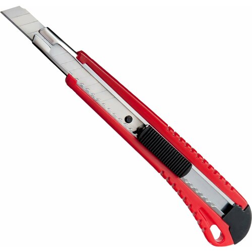 нож канцелярский 9мм мет с металл направляющими с фиксатором на блистере 550232 Нож канцелярский 9мм Attache с фиксатором и металлическими направляющими
