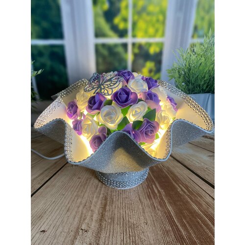 Букет ночник подарок на день рождения/ новый год/ 8 марта/ цветы для интерьера /новый год