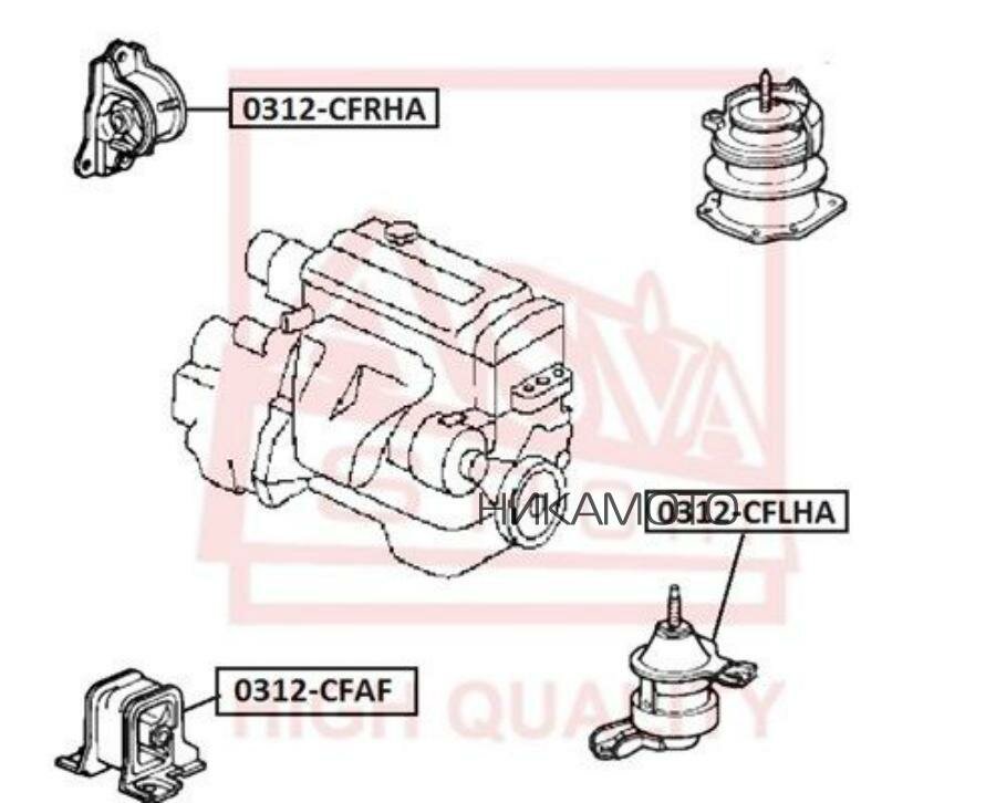 ASVA 0312-CFRHA подушка двигателя правая AT