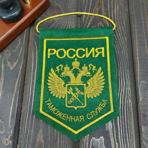 Вымпел ФТС россии вышитый 15х21 зеленый вымпел вдв россии сила мужество отвага средний вышитый 15х21 голубой