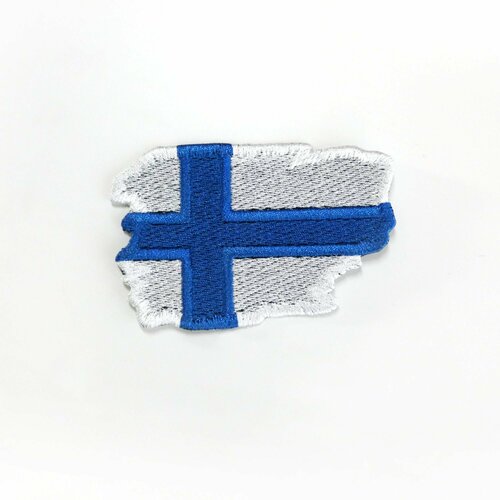 Нашивка флаг Финляндии 8,5х5,5 см винтажный