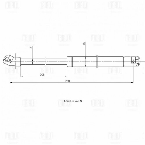 Упор Газовый (Амортизатор) Trialli арт. GS 1813