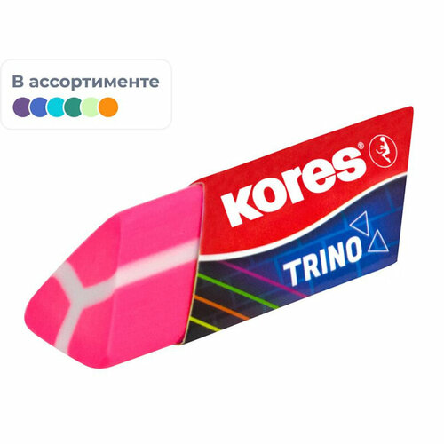 Ластик Kores треугольный неон 12 шт блистер в ассортименте 243₽
