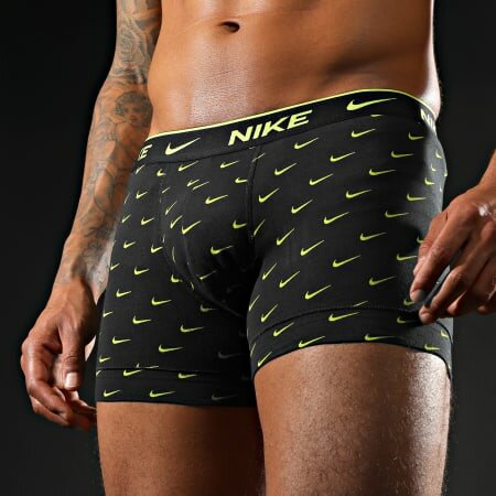 Трусы NIKE, комплект из 3 шт., размер S, зеленый, серый, черный — фото 1