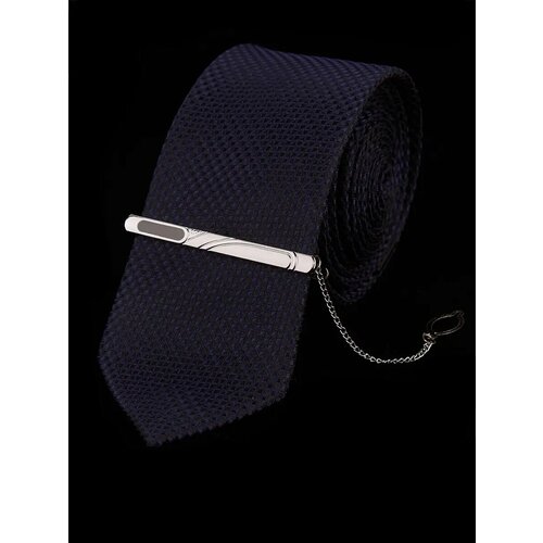 Зажим для галстука ШОПОГОЛИК, серебристый/черный