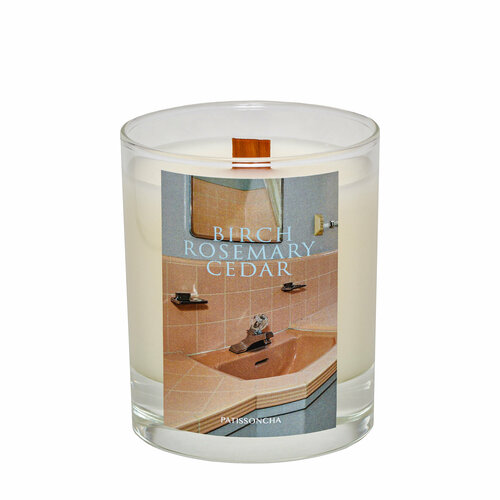 PATISSONCHA Маленькая ароматическая свеча Cedar Rosemary Birch 200 гр