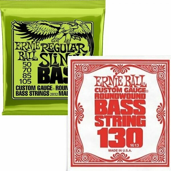 Струны для бас-гитары Ernie Ball 2832 + 1613 Regular Slinky 50-135