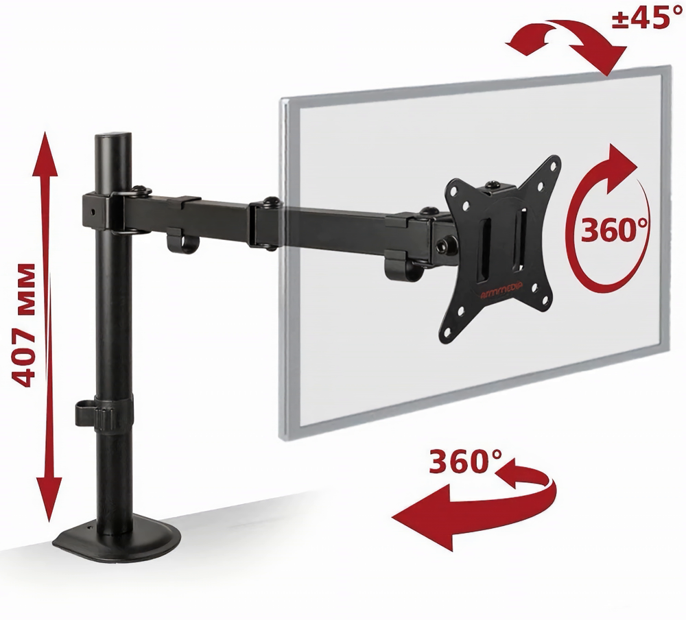 ArmMedia Кронштейн для монитора настольный LCD-T10 / до 34" / до 9 кг