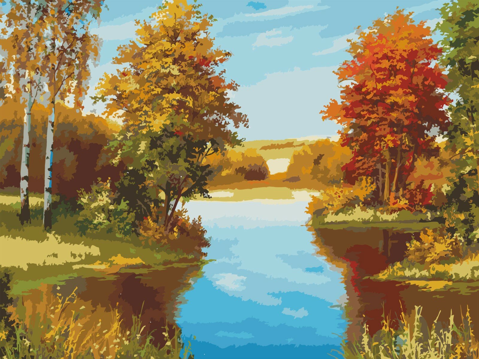 Картина по номерам на холсте и подрамнике Jazzle: Два берега, 30х40 см