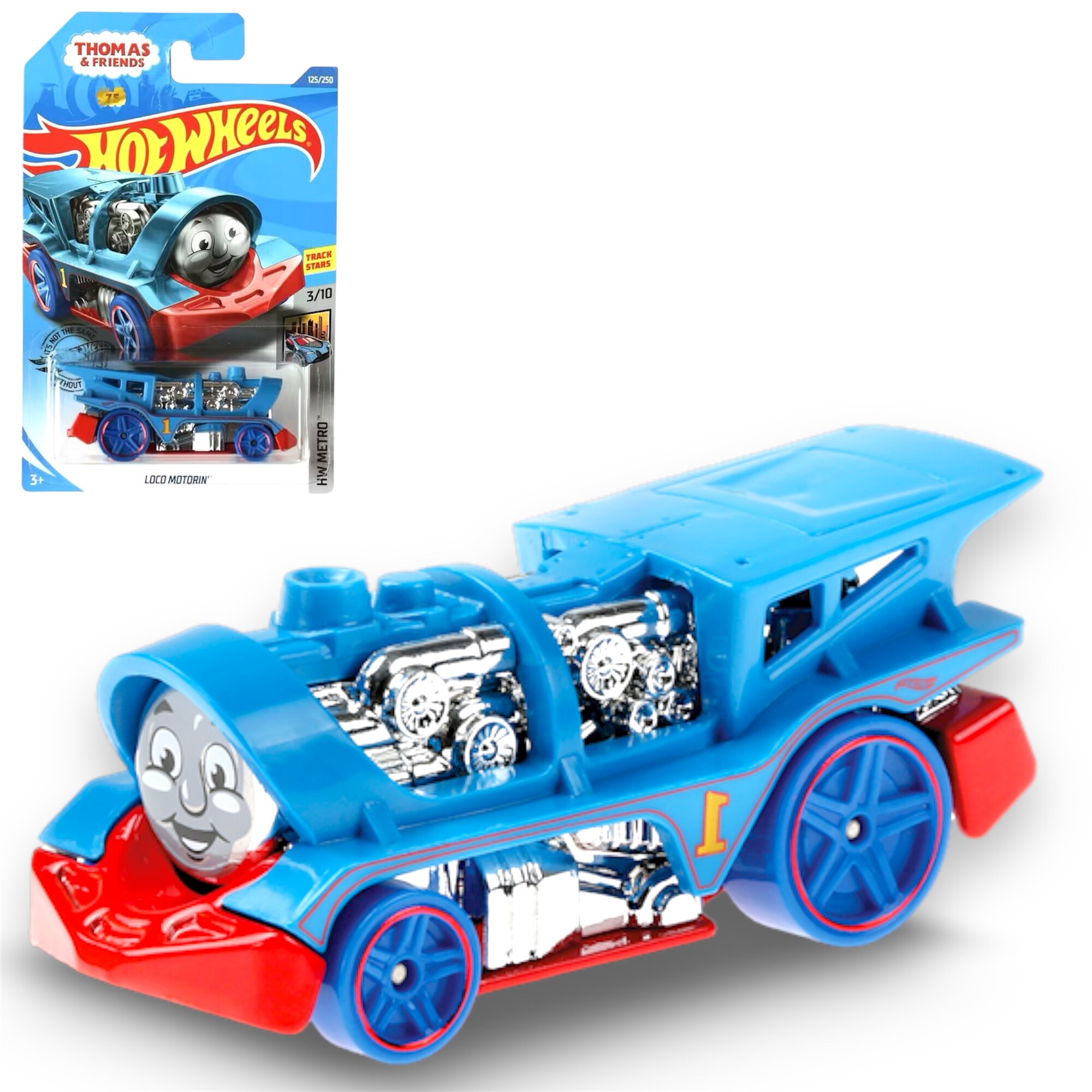 Машинка Hot Wheels Loco Motorin "Thomas & Friends", коллекционная 1/64, металл/пластик, 7см
