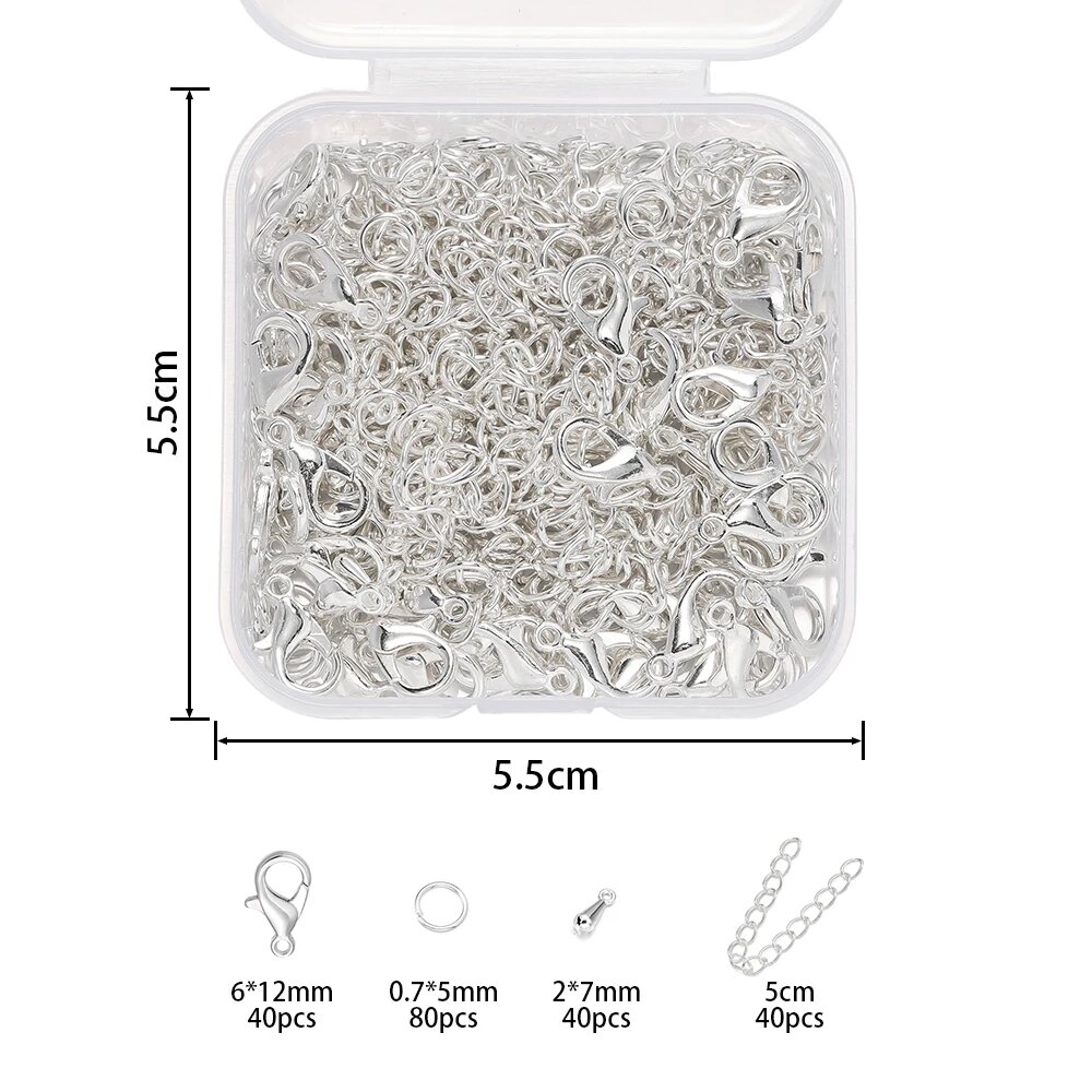 Комплект фурнитуры для изготовления украшений, Silver, Унисекс