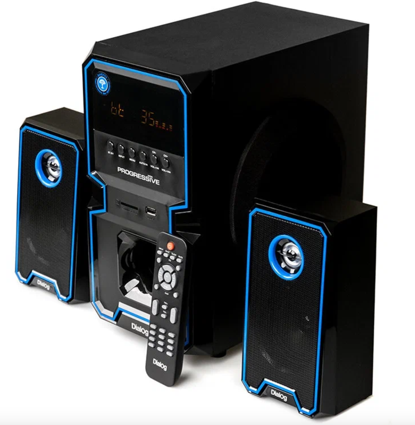 Колонки 2.1 Dialog Progressive AP-222B сабвуфер 30 Вт, ПДУ, Bluetooth, FM, USB+