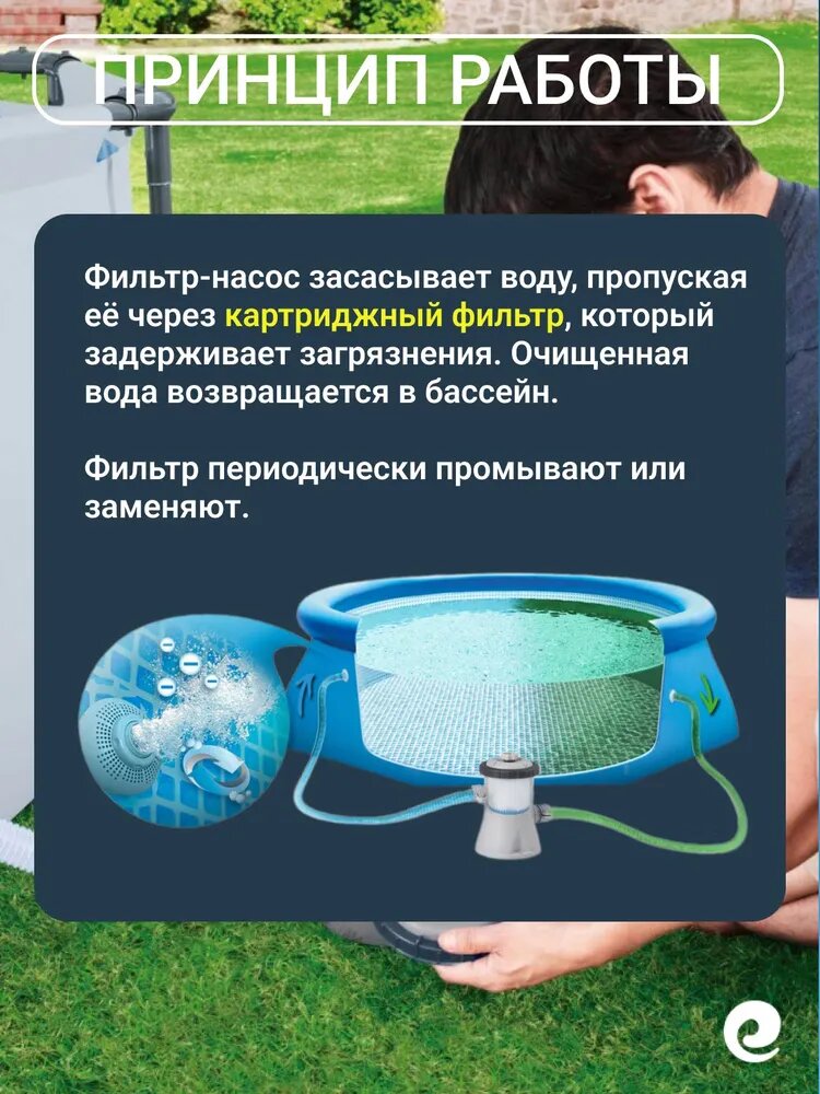 Изображение Фильтр-насос Bestway, 1,2 куб. м/час, мощность 16Вт, для каркасных и надувных бассейнов