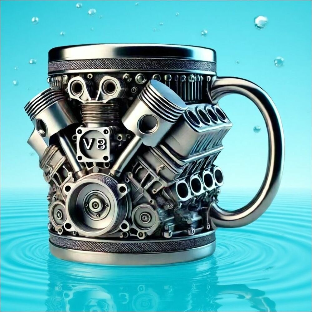 Кружка "Двигатель V8", 400 мл, 1 шт