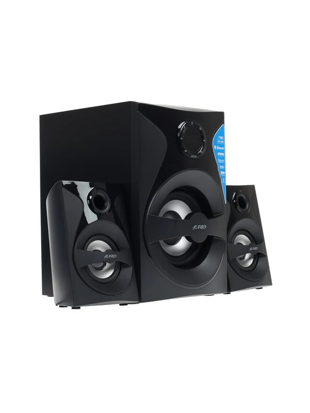 Акустическая система F&D, фазоинверторный тип, 54 Вт, Bluetooth, NFC, RGB-подсветка, черная, F380X (USB)