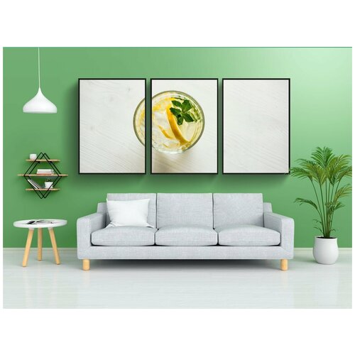 фото Набор модулных постеров для интерьера "лимон, цитрусовые, фрукты" 60x90 см. в тубусе, без рамки lotsprints
