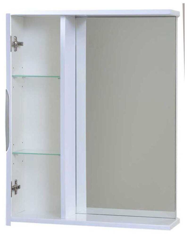 Зеркало-шкаф Emmy Милли 65х70 левое, с подсветкой, белый (mel651bel-l) - фотография № 2
