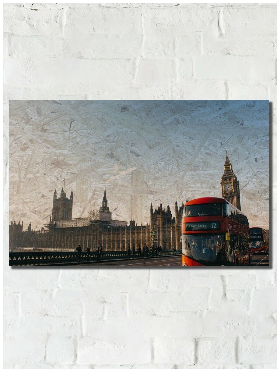Картина интерьерная на рельефной доске Достопримечательности (лондон, биг бэн, британия, интерьер, доски, бар) - 4662
