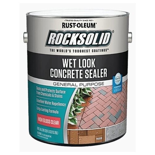 RUST-OLEUM ROCKSOLID® WET LOOK CONCRETE SEALER / Пропитка 317927 для бетона с эффектом мокрого камня+NeverWet 3,78л