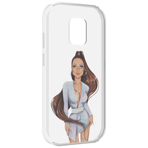 Чехол MyPads девушка-с-очень-длинными-волосами женский для UleFone Power Armor 14 / 14 Pro задняя-панель-накладка-бампер